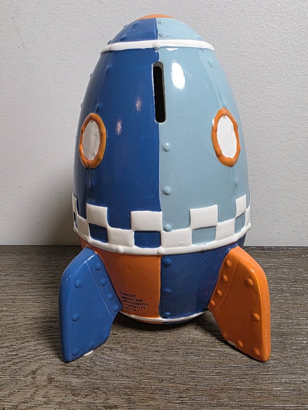 Ceramic Circo Rocket Ship Piggy Bank Target Coin Bank Children Room Decor READ